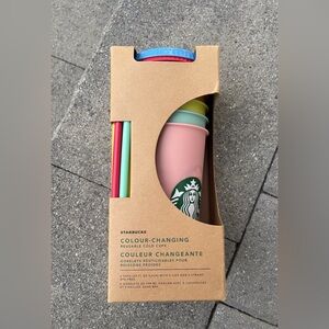 New in box Starbucks color changing pastel cold cups set of 5!